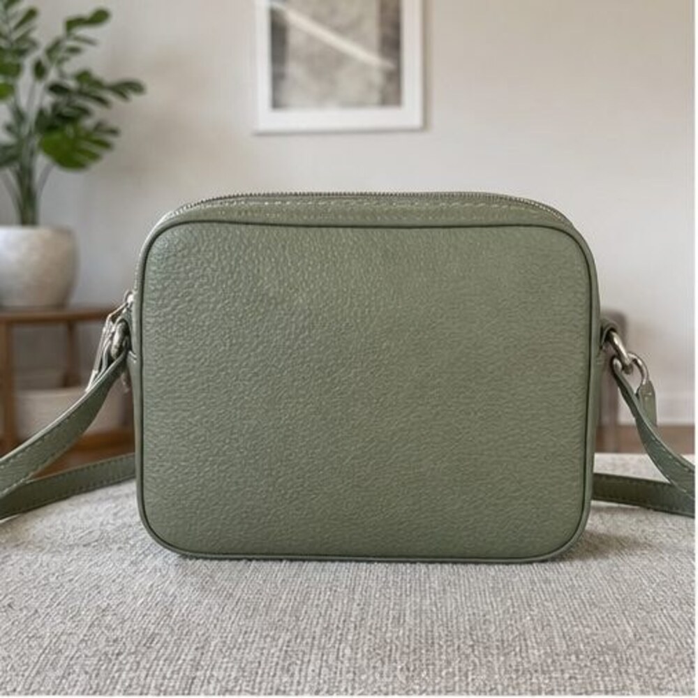 Sage Pebbled Crossbody Bag